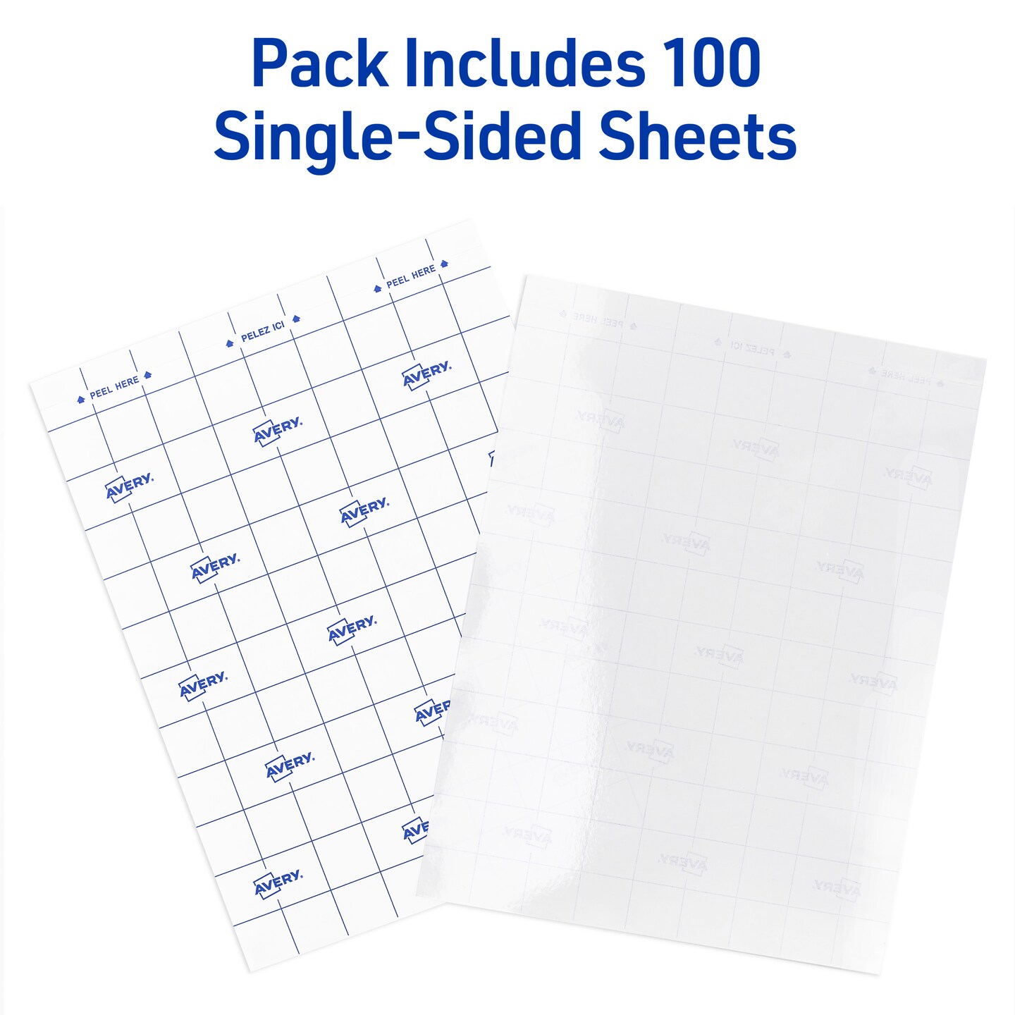 Avery Clear Laminating Sheets, 9&#x22; x 12&#x22;, Permanent Self-Adhesive, 100 Self-Laminating Sheets (2-Pack of 73601)