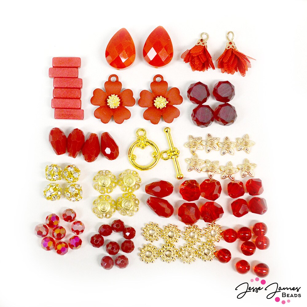 Jesse James Beads Strawberry Rhubarb Mini Bead Mix