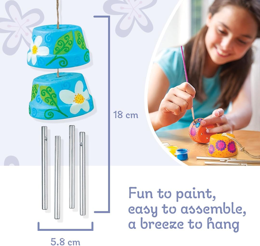 Summer 4M Make A Wind Chime Kit - Arts &#x26; Crafts Construct &#x26; Paint A Wind Powered Musical Chime DIY Gift for Kids, Boys &#x26; Girls