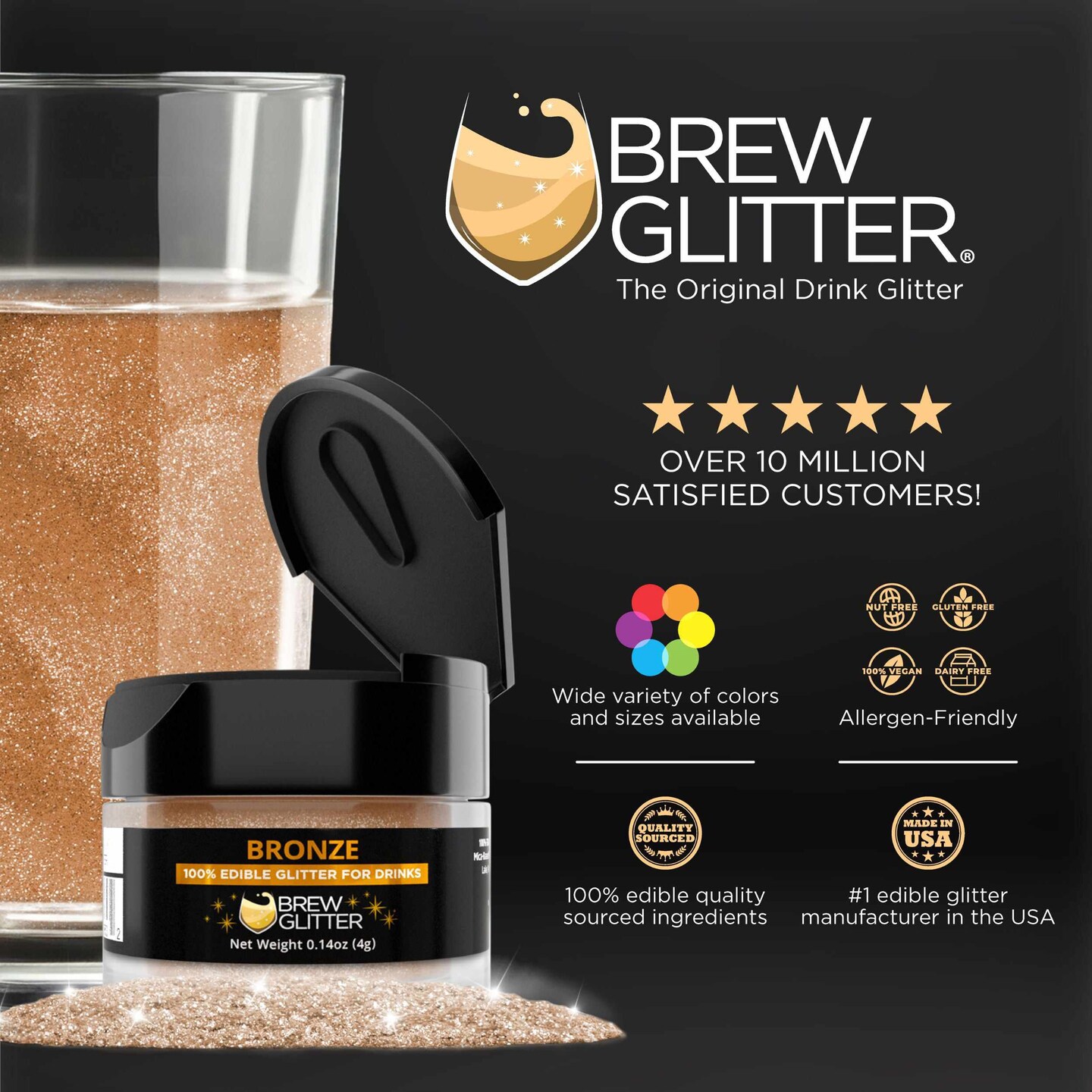 Bronze Edible Glitter Spray Pump | Brew Glitter&#xAE;