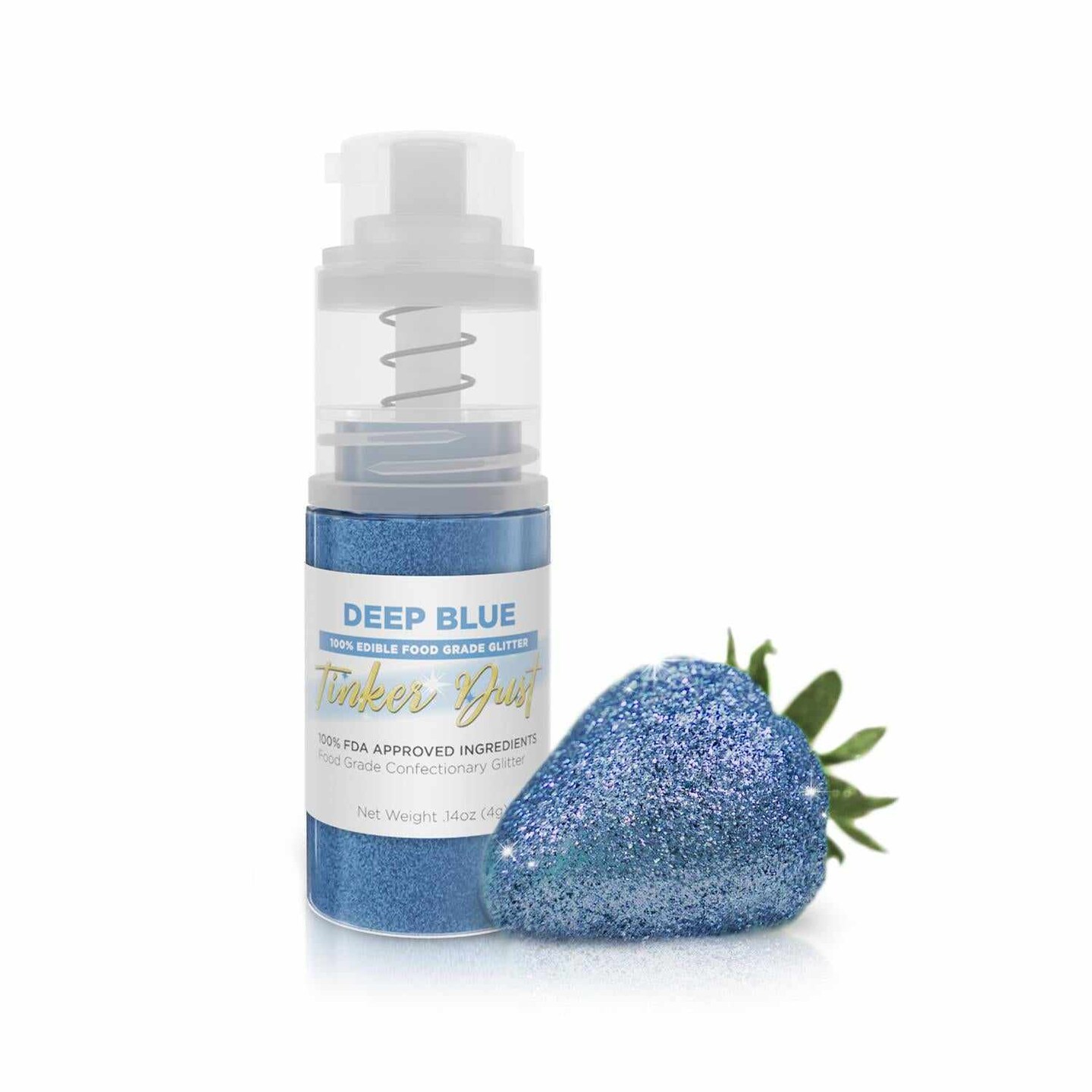 Bakell - Deep Blue Tinker Dust Edible Glitter (4g, 1x Spray Pump) for Food, Desserts, and Beverages!