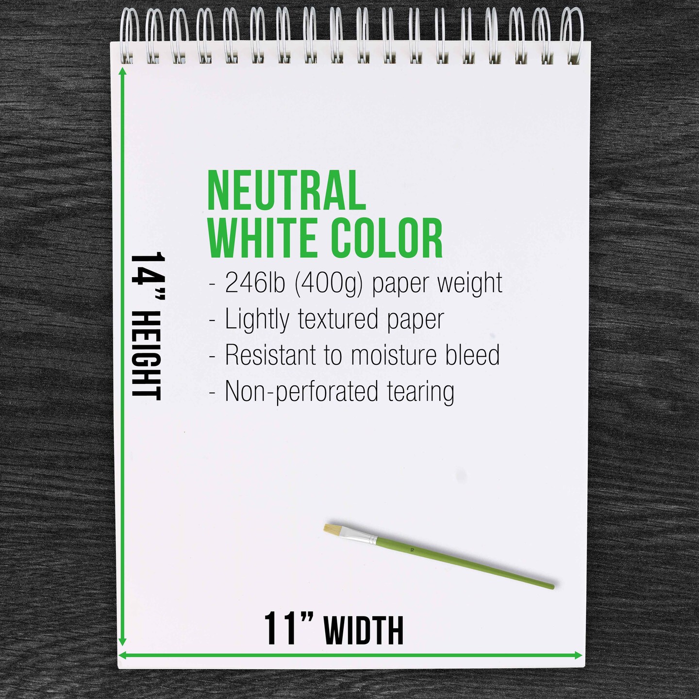 11x14&#x22; Premium Heavy-Weight Acrylic Painting Paper Pad, 246lb (400gsm), 2 Pack, 12 Sheets, Spiral Bound, for Acrylic Paint