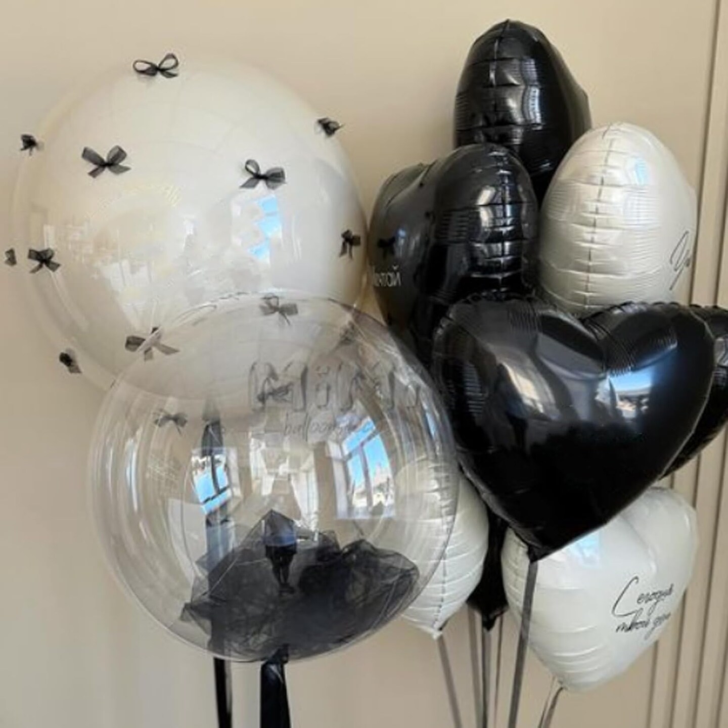 12-Pack 18in Black Heart Foil Balloons – Party Decor for Valentine’s Day, Birthday & Wedding