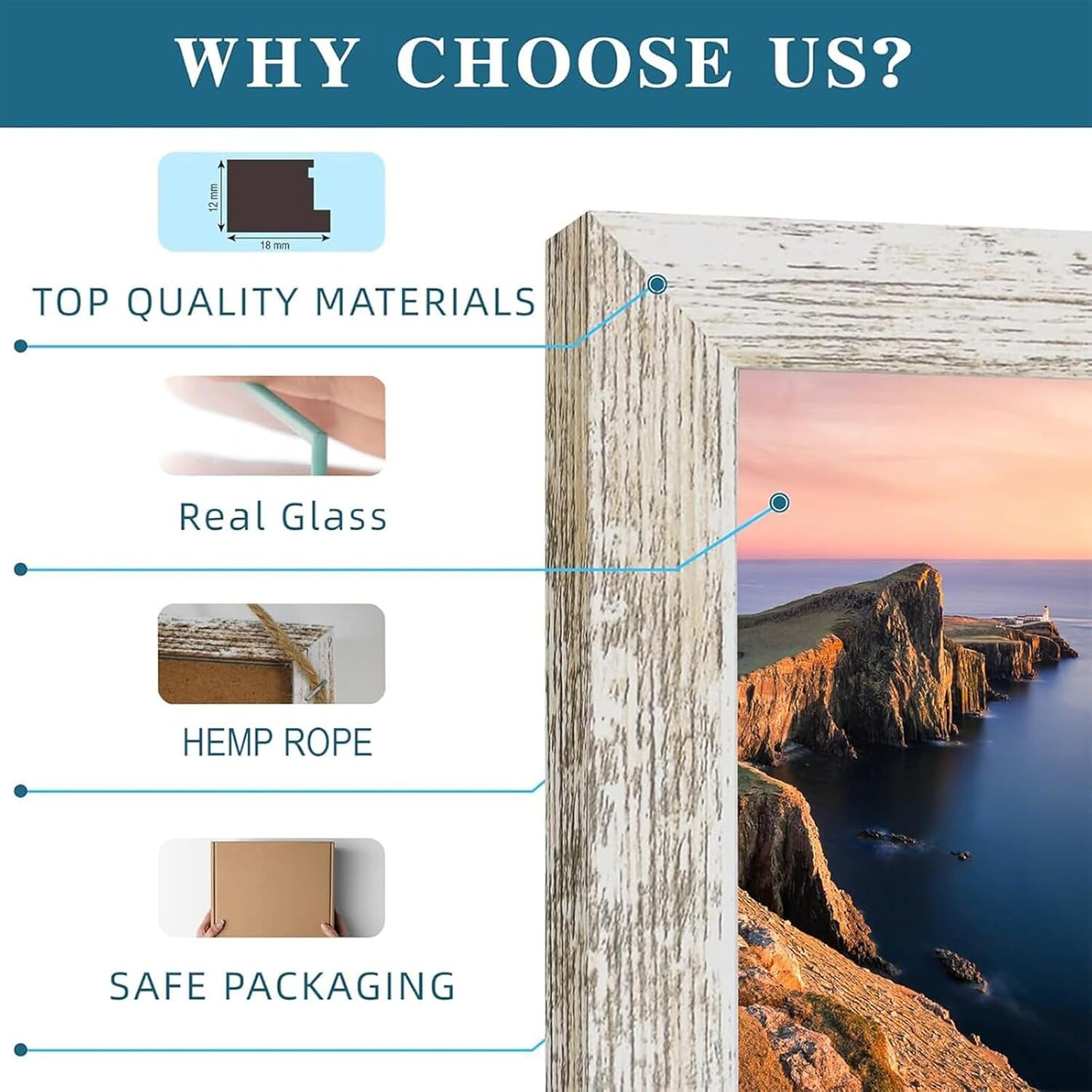 4x4 Wall Hanging Picture Frames Collage with 3 Opening Multi Color Frames