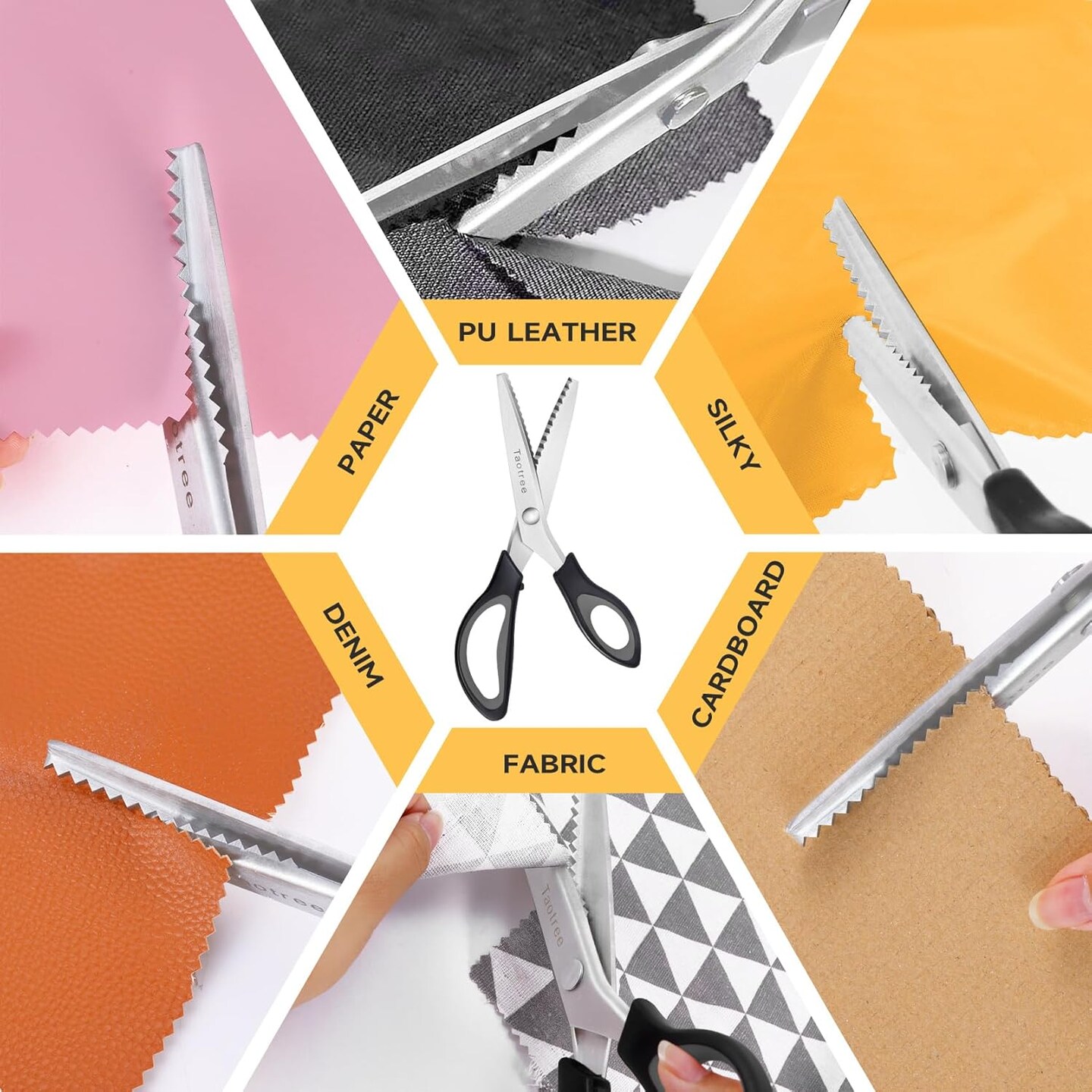 9.5" Fabric Scissors Pinking Shears, Zig Zag Craft Decorative Edge