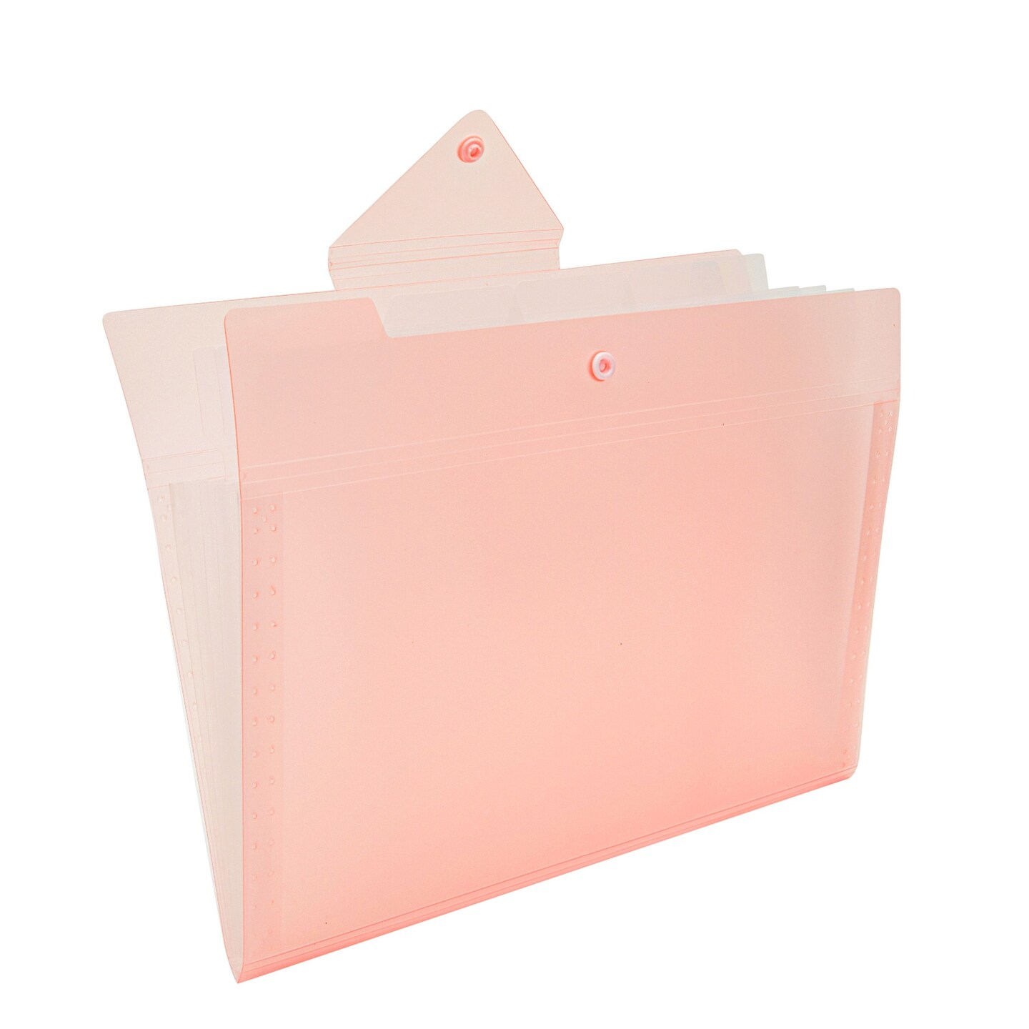 3 Pack Expanding File Folder, Pocket Document Organizer with Snap Closure and Labels (Letter Size, Pink)