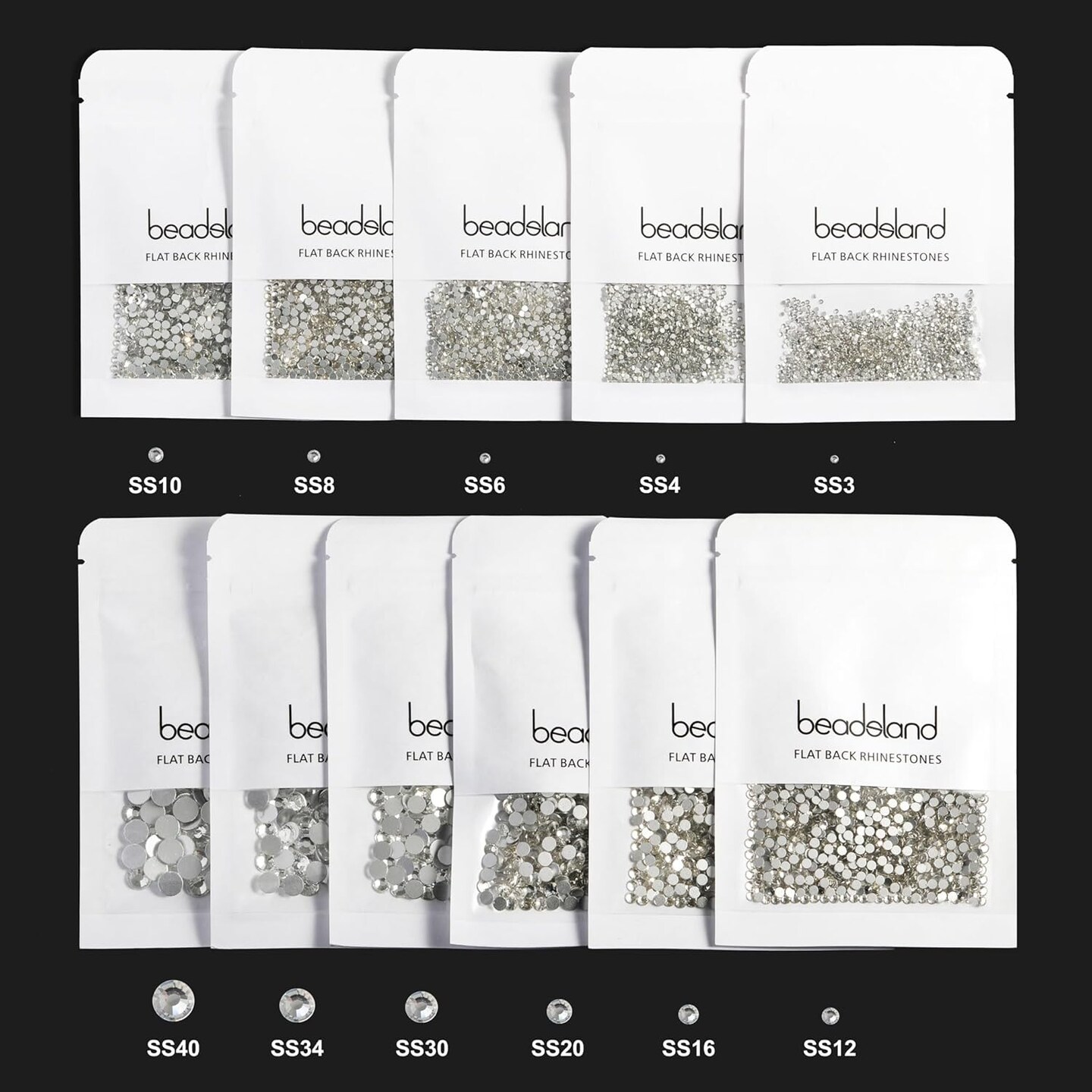 1440 Pieces Flat Back Crystal Rhinestones Round Gems,Golden Shadow,SS20,4.6-4.8mm