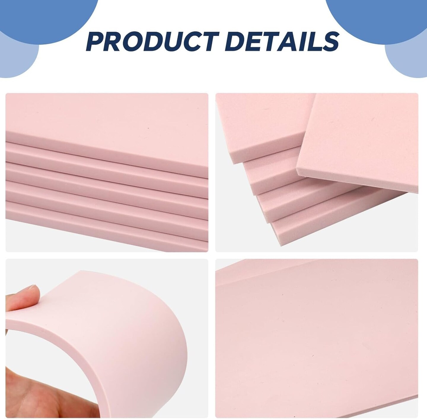 5 Pack 4x6 Pale Pink Rubber Stamp Carving Blocks Pink Rubber Carving Blocks Linoleum Block for Stamp Maker Printmaking Supplies