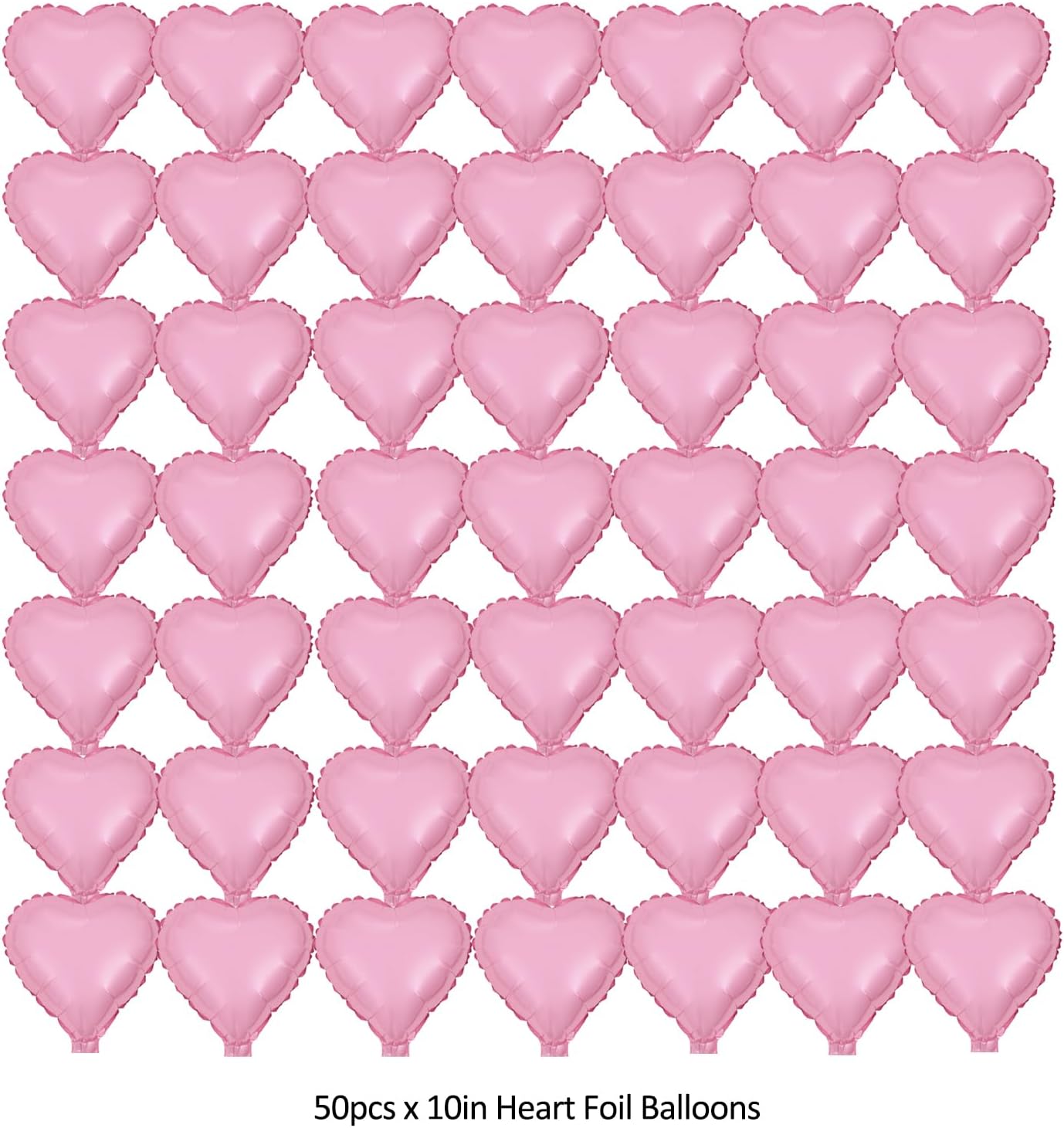 50 Pcs Valentine&#x27;s Day Foil Heart Shaped Balloons 10 Inch Heart Mylar Balloons, Pink Balloons Heart Balloon for Wedding Birthday Engagement Valentine&#x27;s Day Party Decoration
