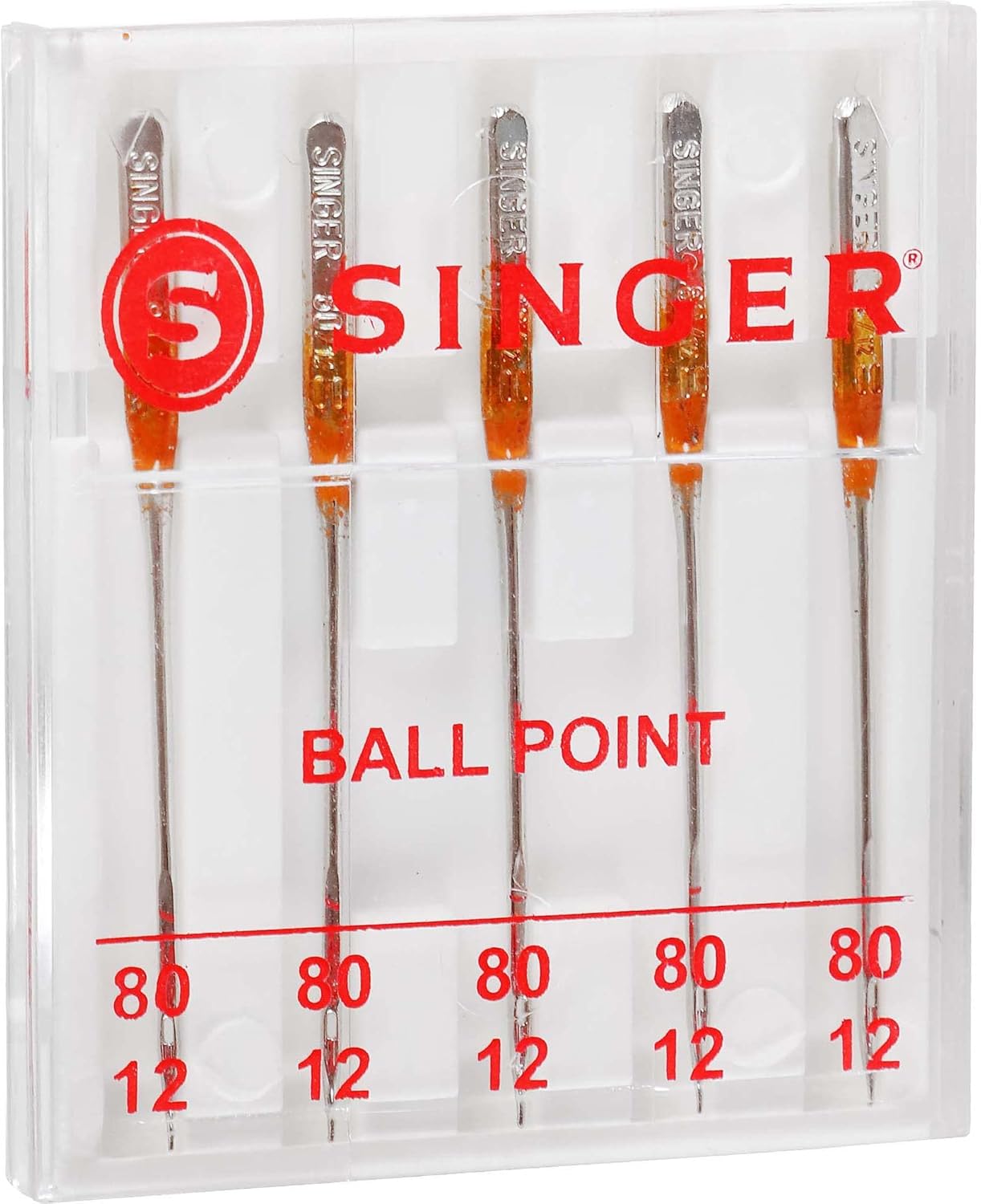 Ball Point Sewing Machine Needles, Size 80/12-5 Count