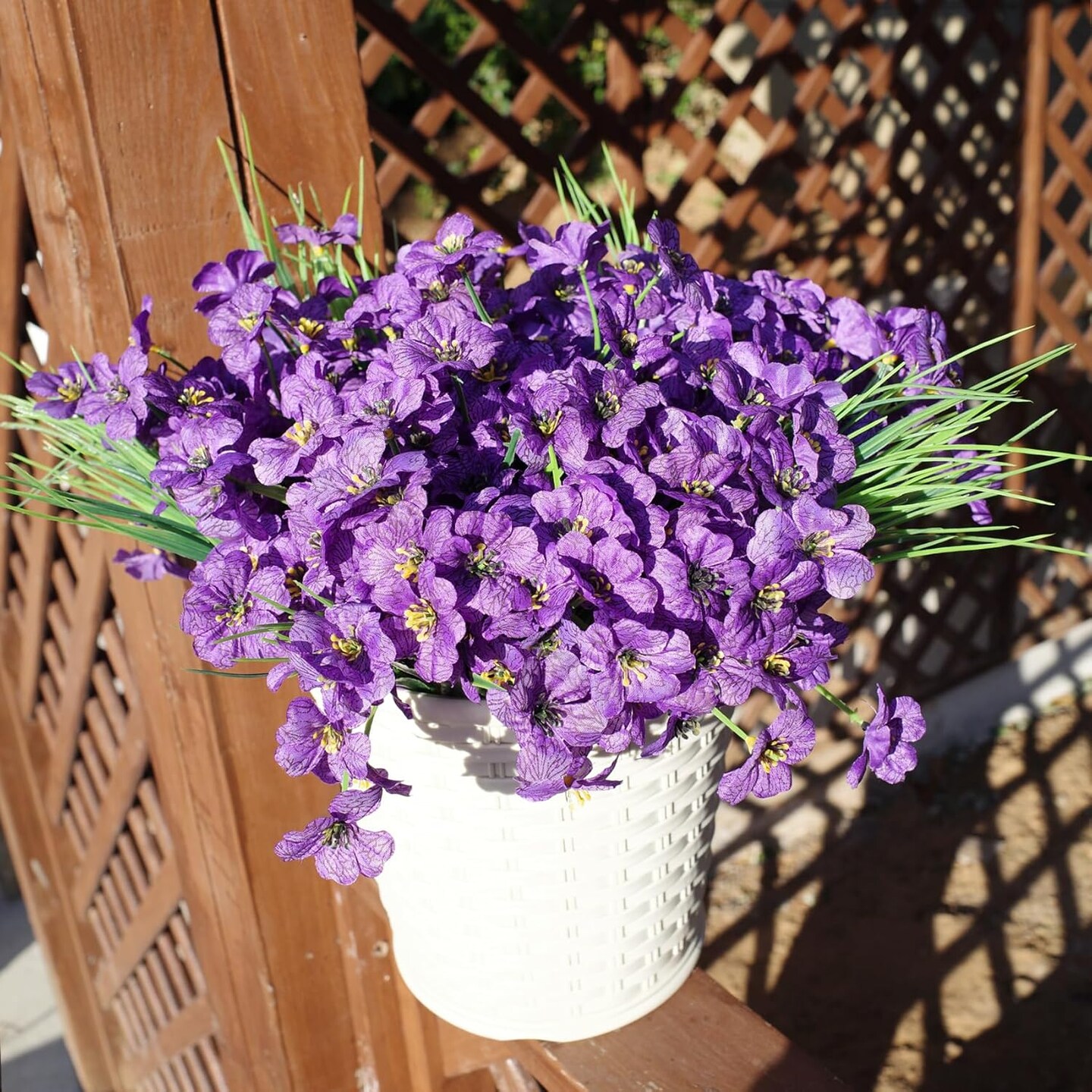 16pcs Outdoor Summer Bushes Artificial Flowers UV Resistant Fake Flowers Bulk Artificial Flowers