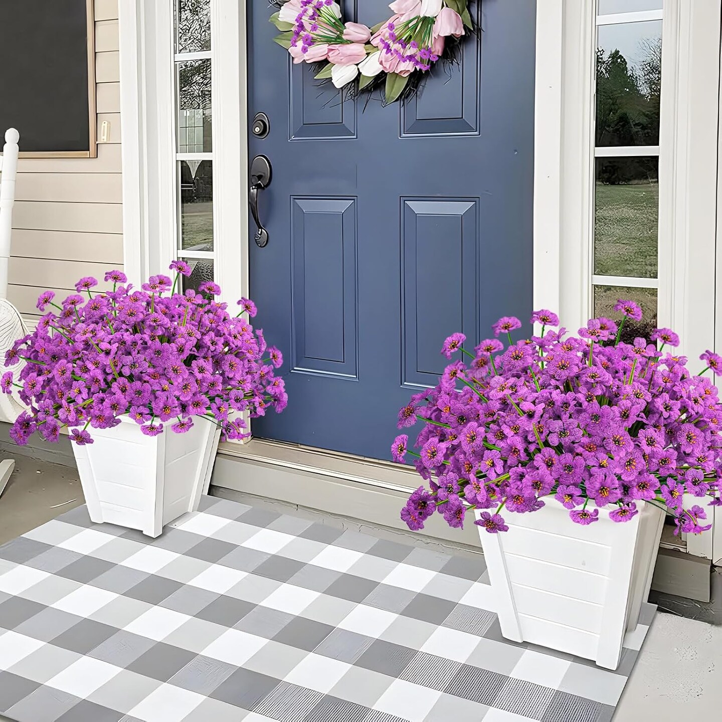 48 Bundles Summer Bushes Outdoor Artificial Flowers