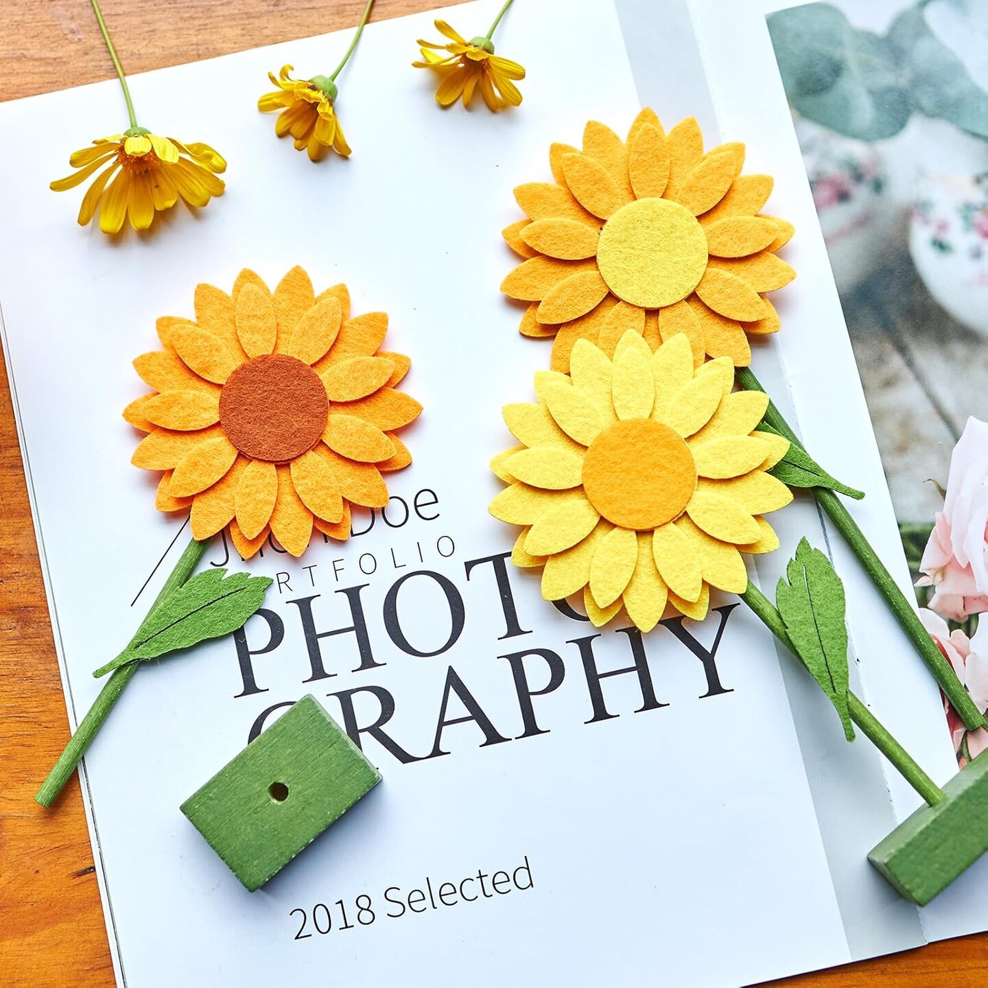 8PCS Sunflower Felt Table Centerpieces – Birthday & Baby Shower Decorations