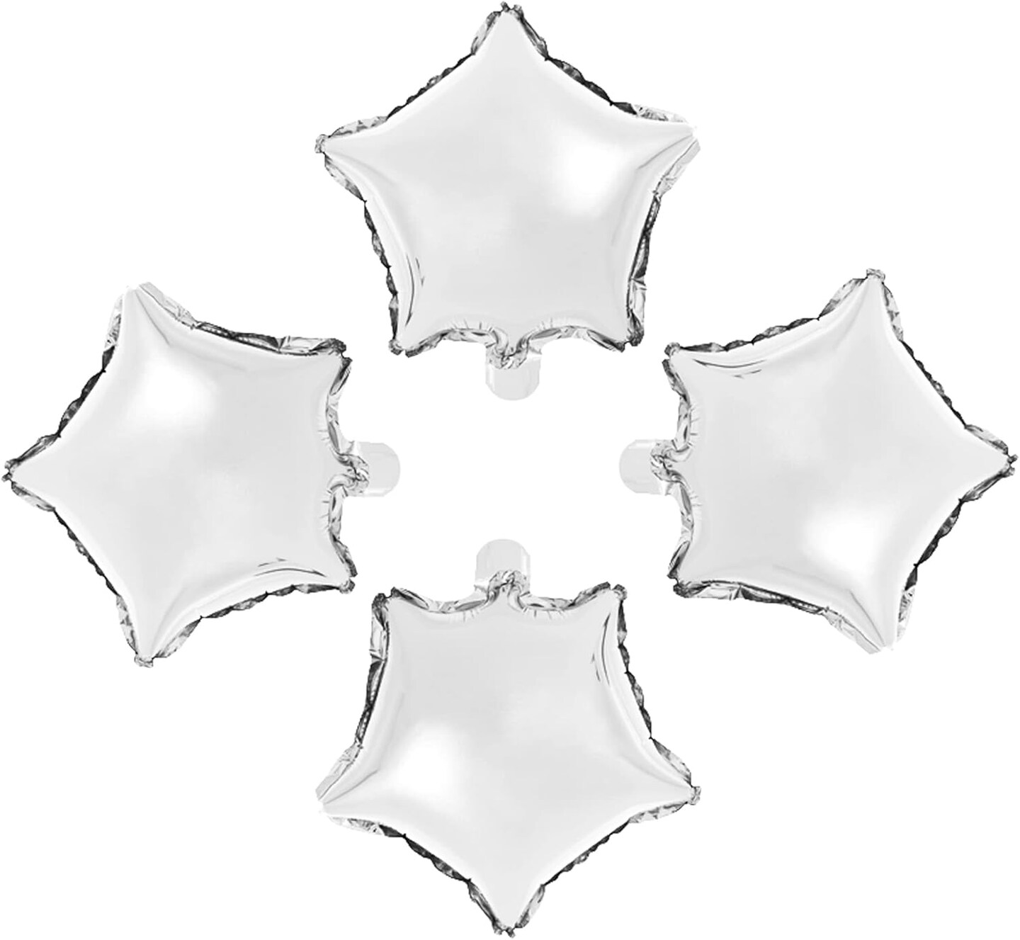 Star-shaped Foil Balloons, 10&#x22; Silver, Pack of 50