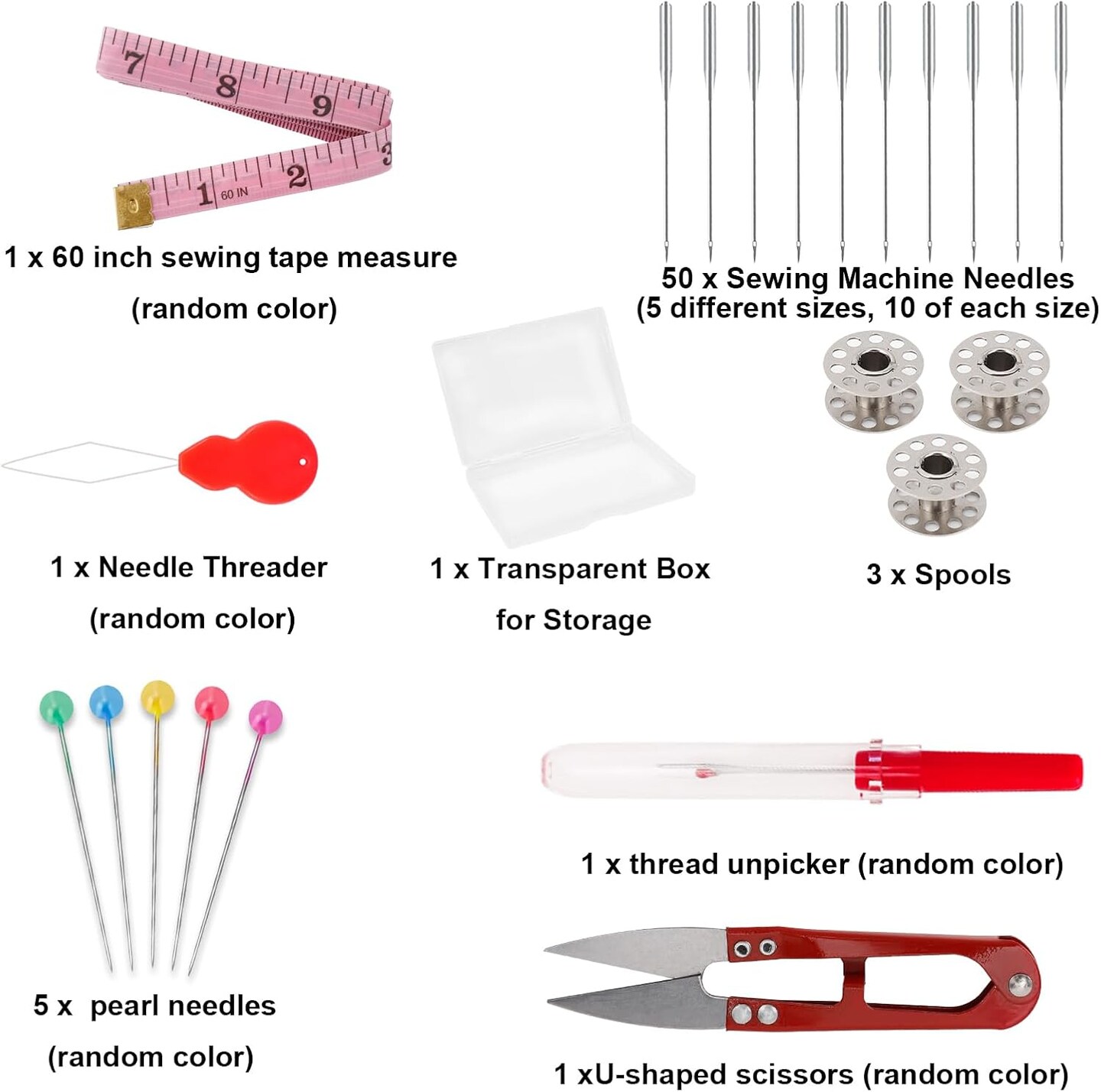 50PCS Universal Sewing Machine Needles – HAX1 Sizes 65/9 to 110/18 for Singer, Brother & Janome