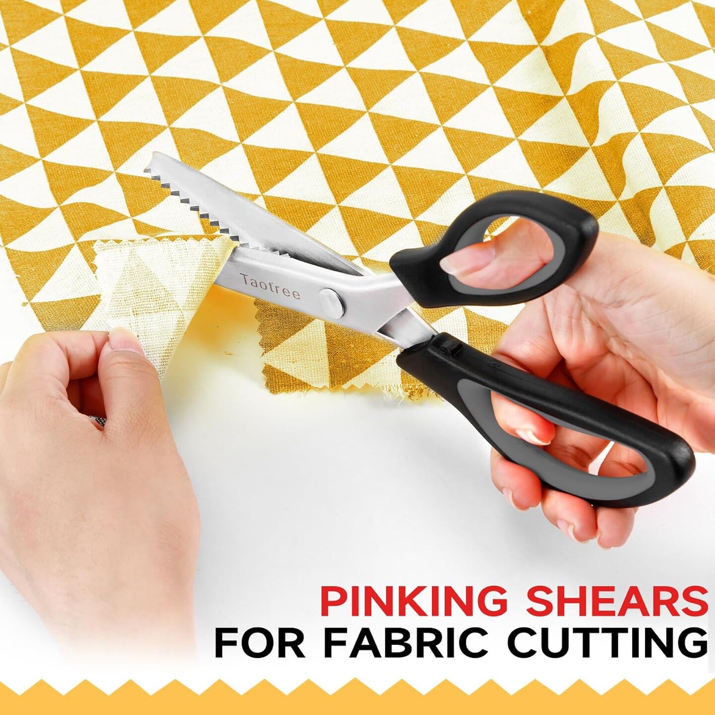 9.5&#x22; Fabric Scissors Pinking Shears, Zig Zag Craft Decorative Edge