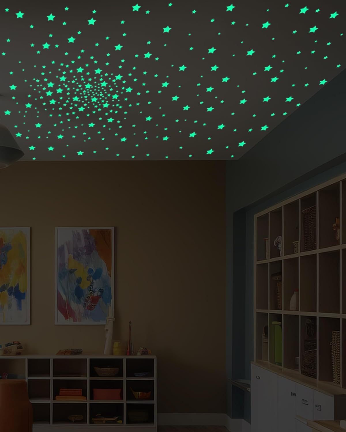 Greingways 201 Pcs Glow in The Dark Stars Stickers for Ceiling Bedroom, Stocking Stuffers for Kids Ages 2-4, 3-5, 4-8, 8-12, Kids Wall Room Decor Toddler Easter Basket Stuffers for Boys Girls
