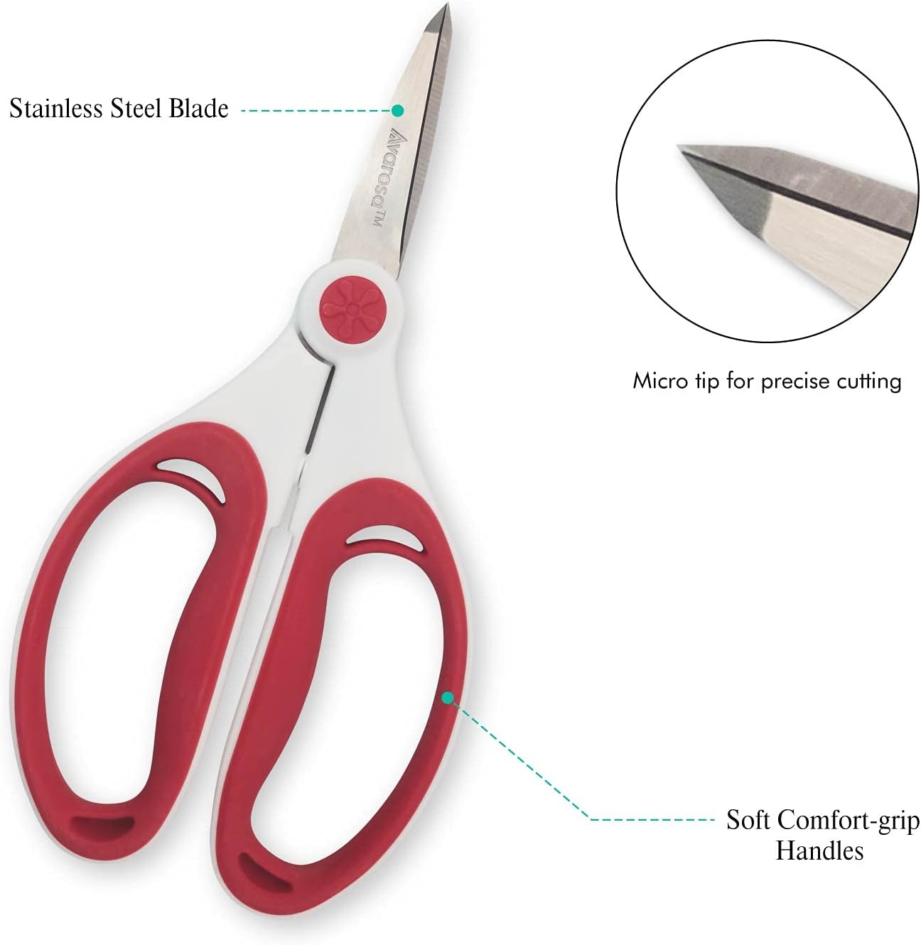 Precision Craft & Embroidery Scissors – Small Sharp Blades for Detail Cutting with Ergonomic Handles for Maximum Control, Perfect for Paper, Fabric, and Fine Craft Work