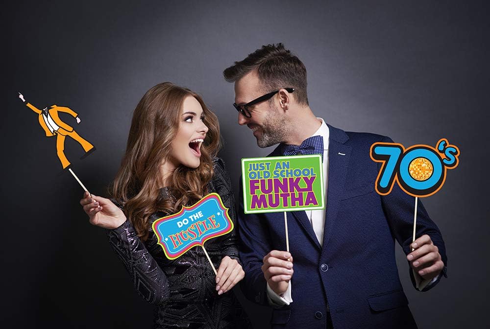 Disco Photo Booth Props – 1970s Retro Party Decorations & Supplies