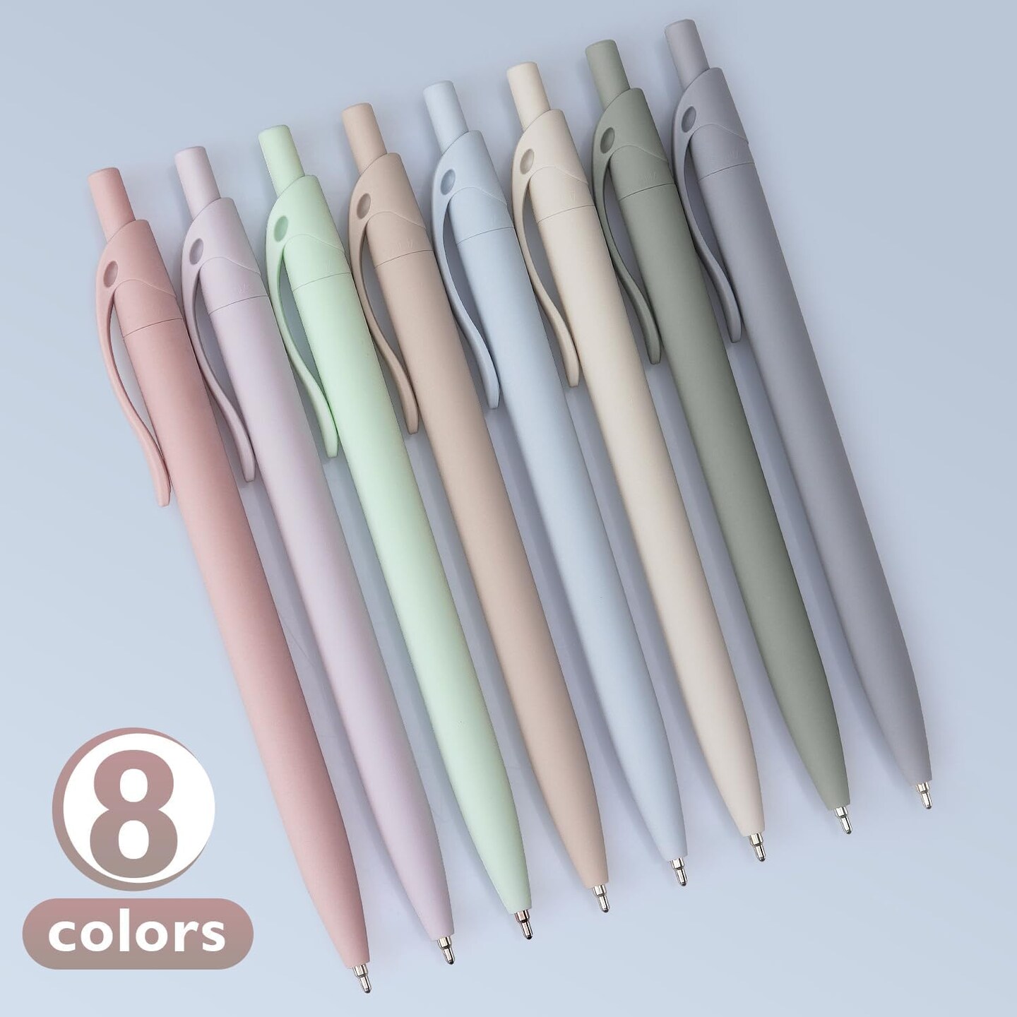 8-Pack Retractable Ballpoint Pens, Smooth Writing, Black Ink, Comfortable Grip, Ideal for Office, School & Everyday Use