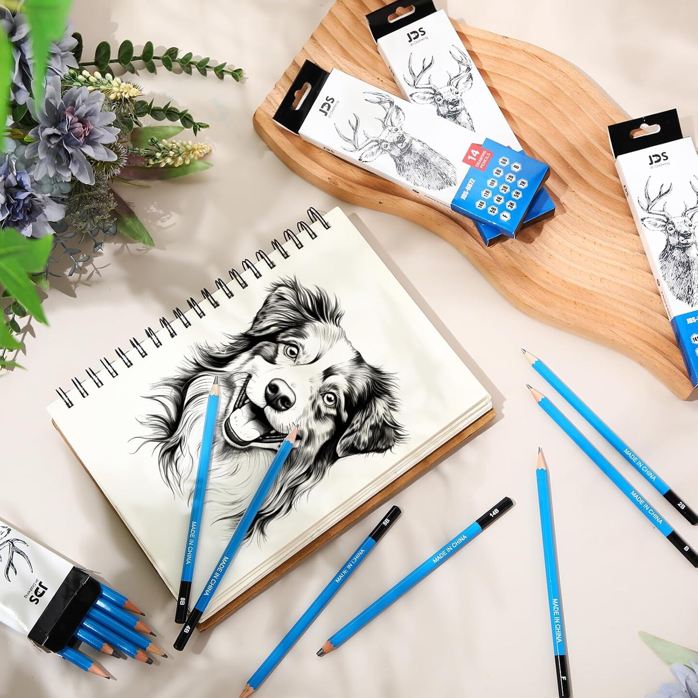 112 Pcs Graphite Sketch Pencil Set Professional Drawing Sketching Pencil Set (14B - 7H) Art Graphite Pencils Artist Pencils Drawing Pencils for Beginners &#x26; Pro Artists