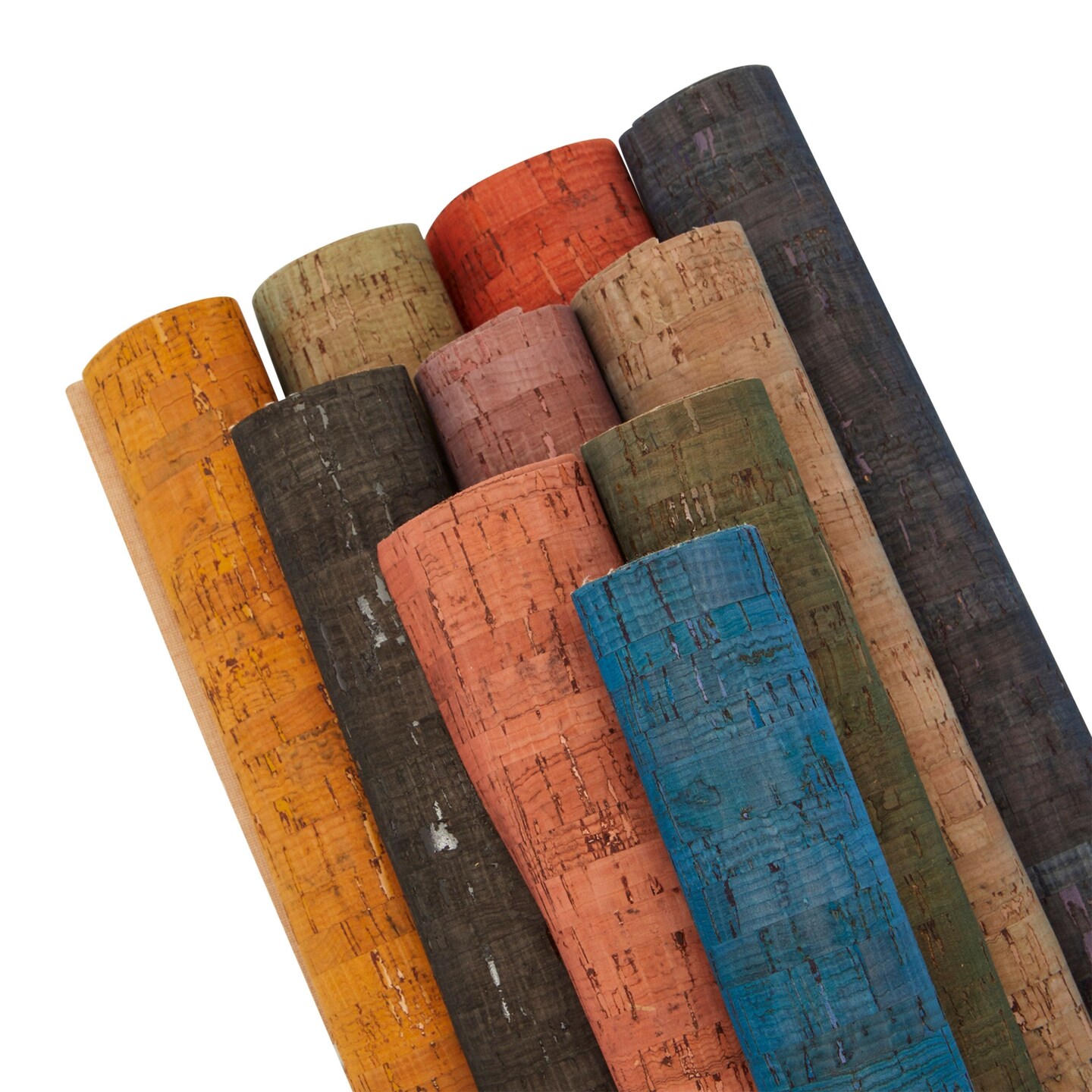 Cork Leather Sheets for Crafts, Sewing Fabric in 10 Colors (7.8 x 11.7 In, 10 Pack)