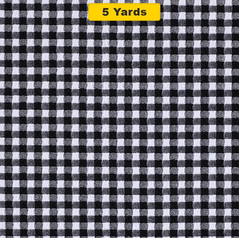 Textured Gingham Stretch Fabric
