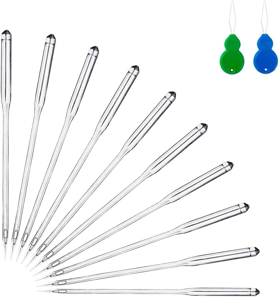 50PCS Universal Sewing Machine Needles – Sizes 9,11,14,16,18 with 2 Threaders