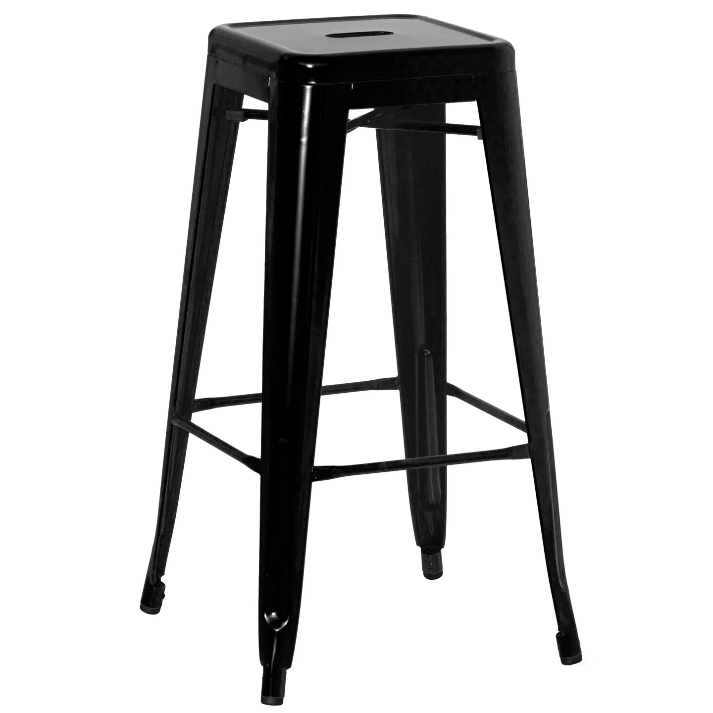 Basicwise 30-inch Backless Metal Bar Stool Stackable Heavy-Duty
