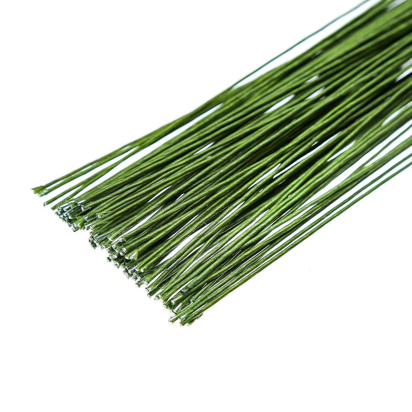 18 Gauge Dark Green Floral Paper Wrapped Wire 16 inch, 100/Package