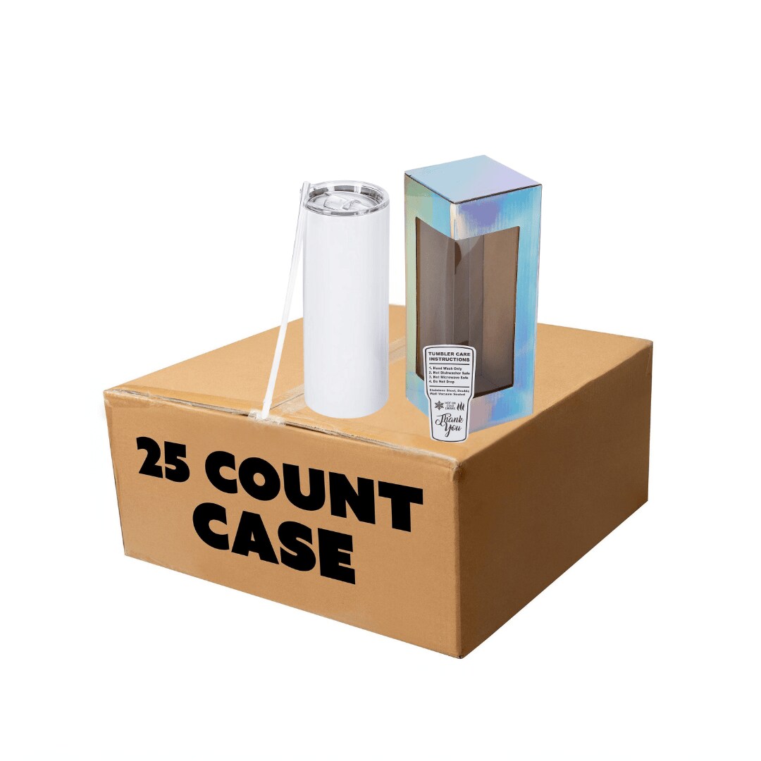 Makerflo 30 oz Thick Sublimation Blank Tumbler with Lid and Straw - Pack of 25 | Craft-Ready for DIY Gifts & Personalization (Sublimation, Epoxy, UV DTF, Vinyl, and Laser Engraving)