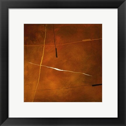 Framed Art Abstract in Orange by Andreas Charalambous 11 3/4 x 11 3/4