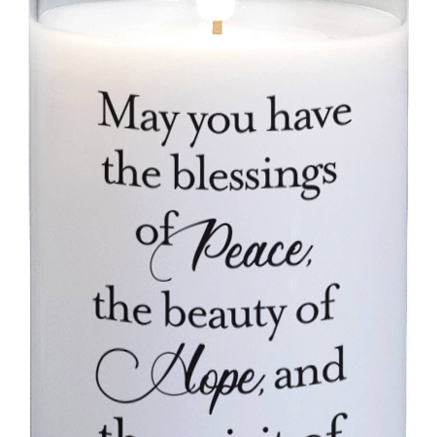 Edge Collection - 6" x 3" - White - Inspirational LED Flameless Candle - 1 Piece