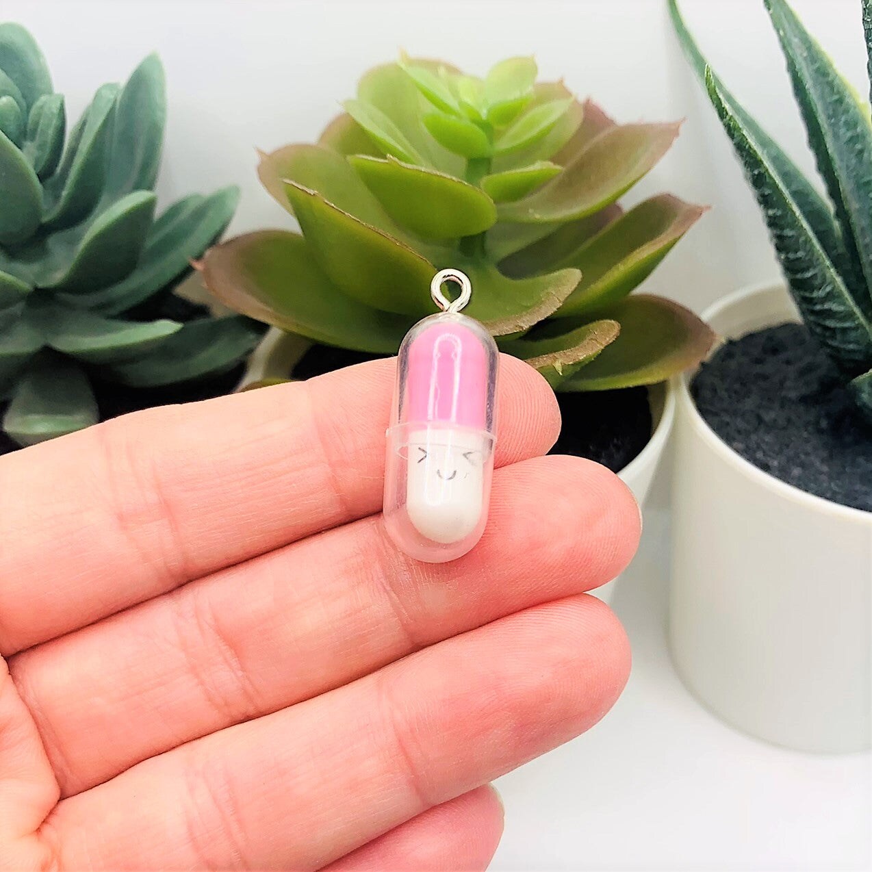 1, 4 or 20: Mixed Kawaii Happy Pill Wish Capsule Charms