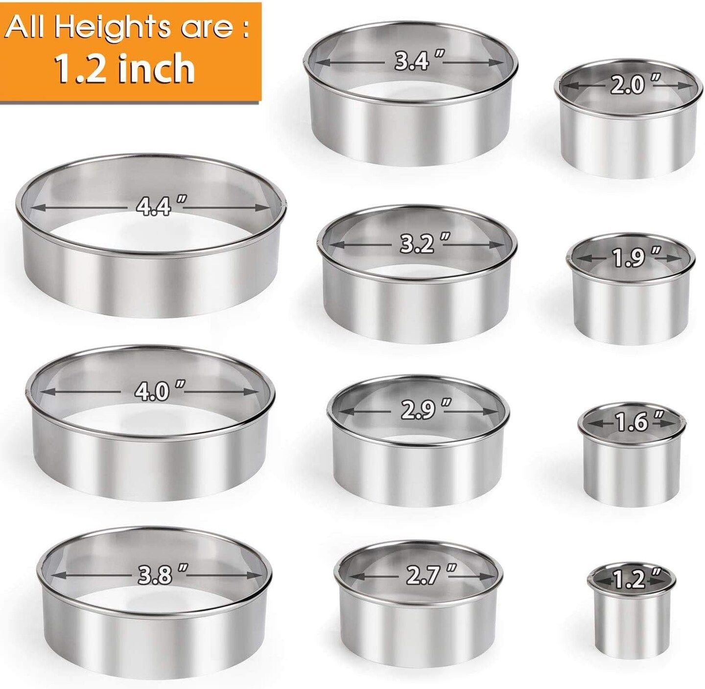 Biscuit Cutter Set Stainless Steel Round with Handle Professional