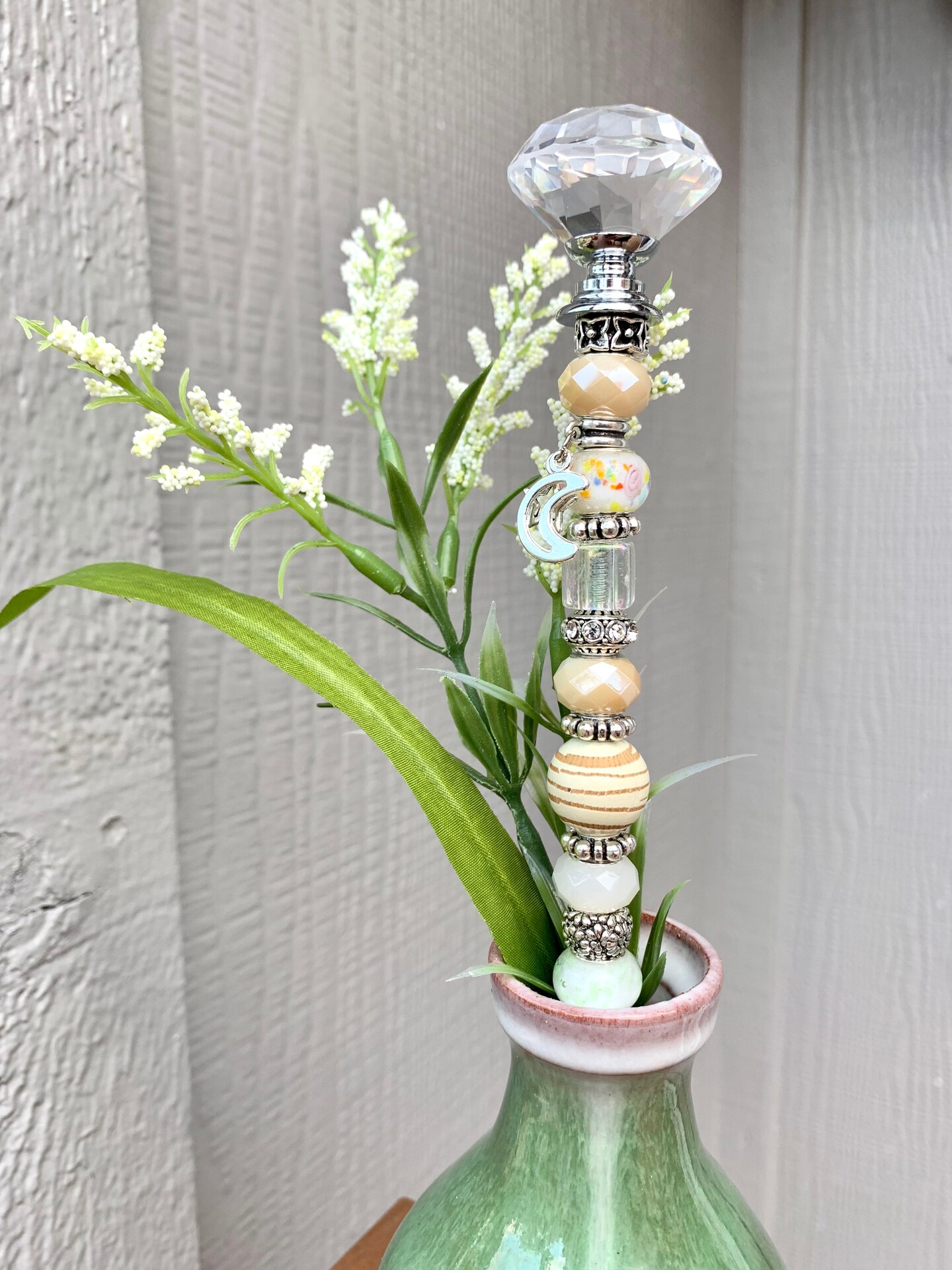 Cottagecore Farm House Decor White or Cream Succulent Spike Plant
