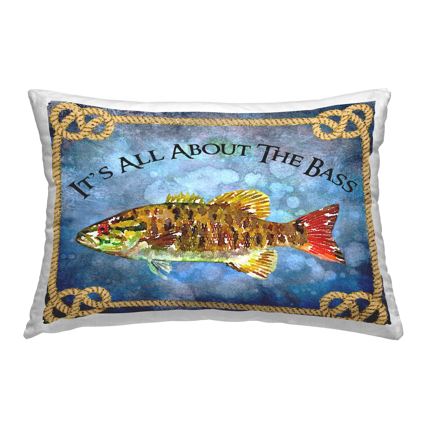 All About Bass Fish Design by Jill Meyer Throw Pillow 