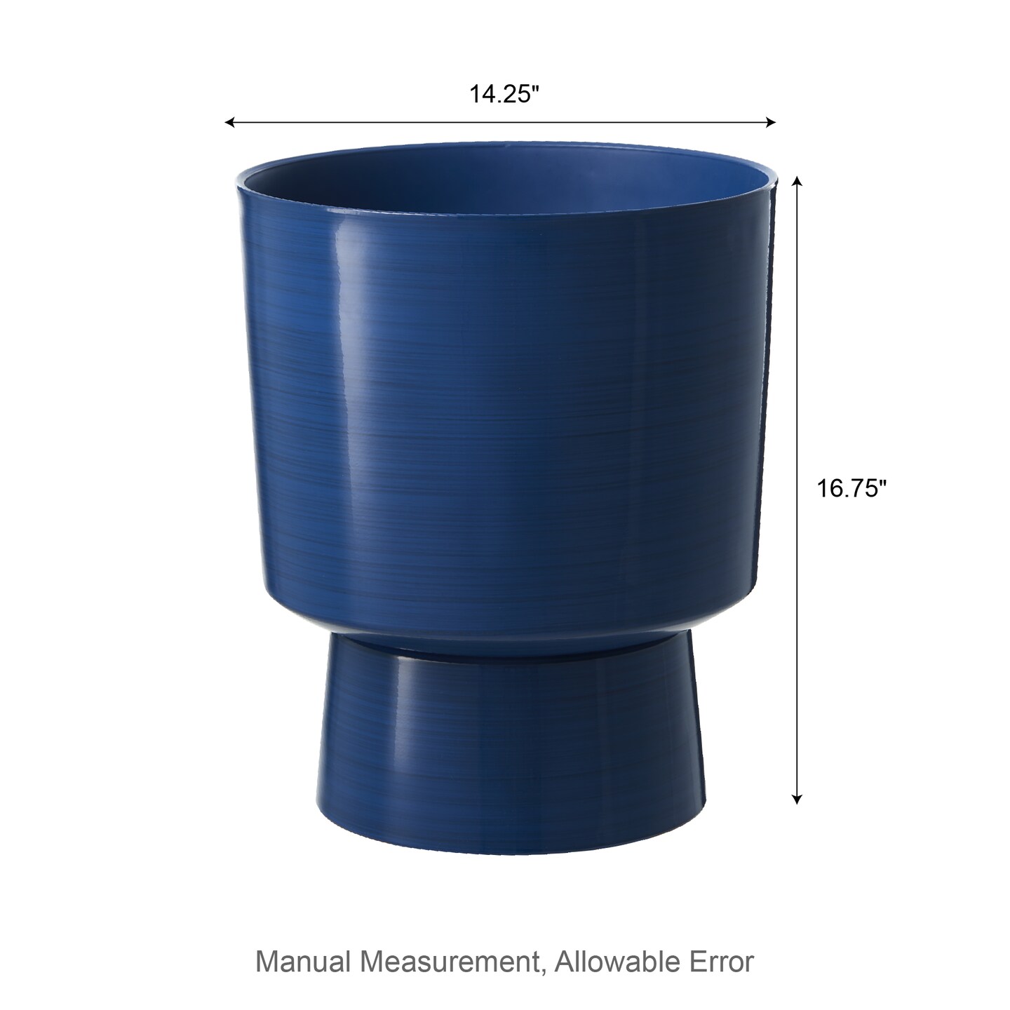 16.75&#x22;H Set of 2 Cobalt Blue Faux Ceramic Urn Plastic Planter