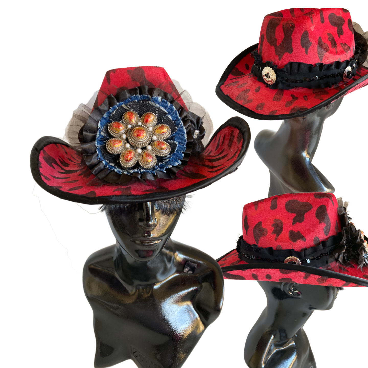 Multiple Colors Cow Print Cowboy Hats Hand Painted Western  display picture 2