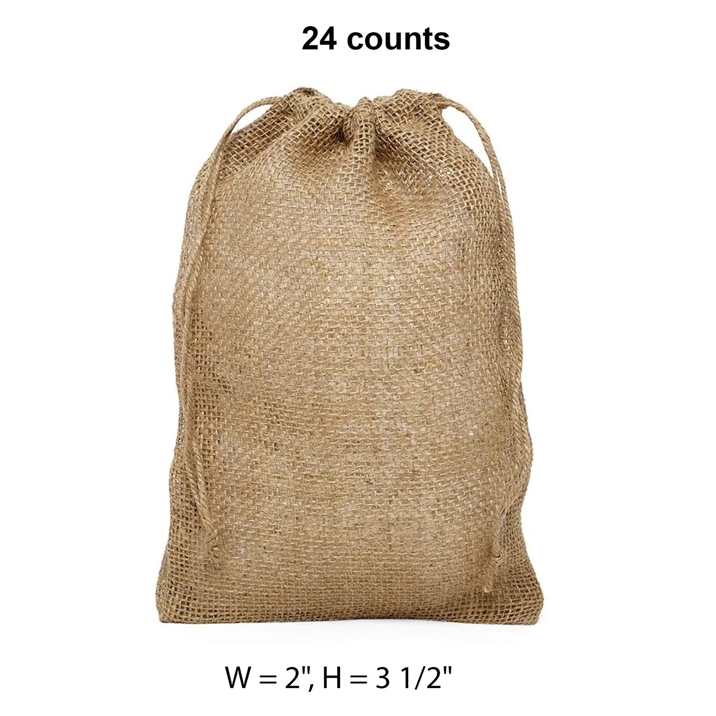 Rough Natural Burlap Bag 2&#x22; x 3.5&#x22; Small and Durable