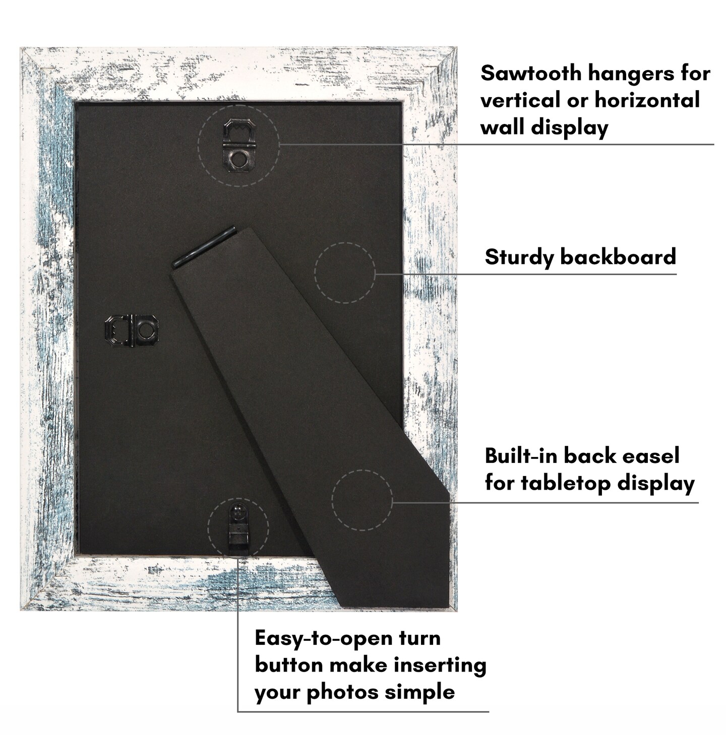 Americanflat Picture Frame with Wide Molding with Mat - Modern Wide Picture Frame - Plexiglass Cover - Hanging Hardware - Includes Easel