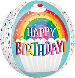 16&#x22; Rainbow Sprinkles Birthday Orbz Balloon