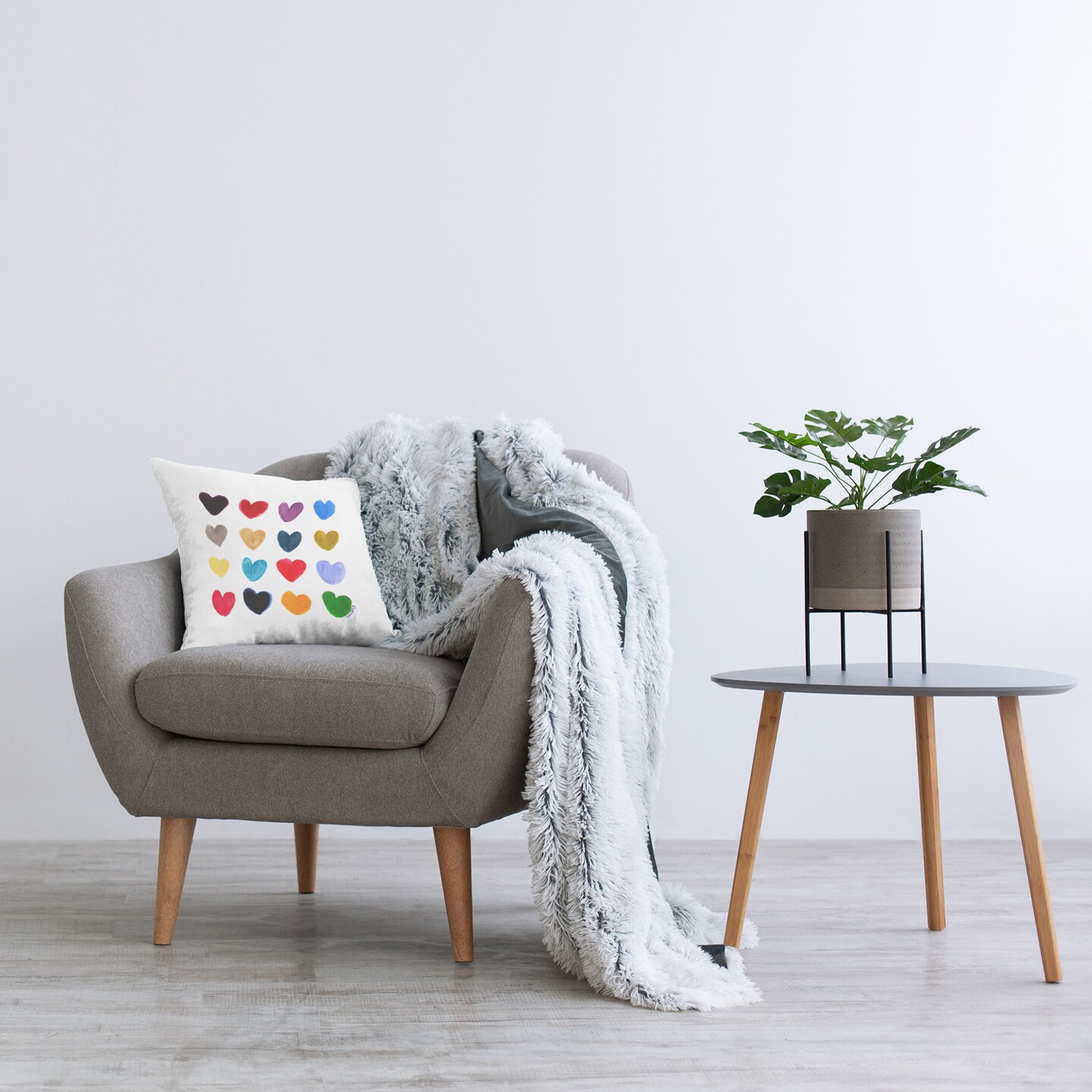 Symmetrical Heart Pattern Design by Janel Bragg Throw Pillow 