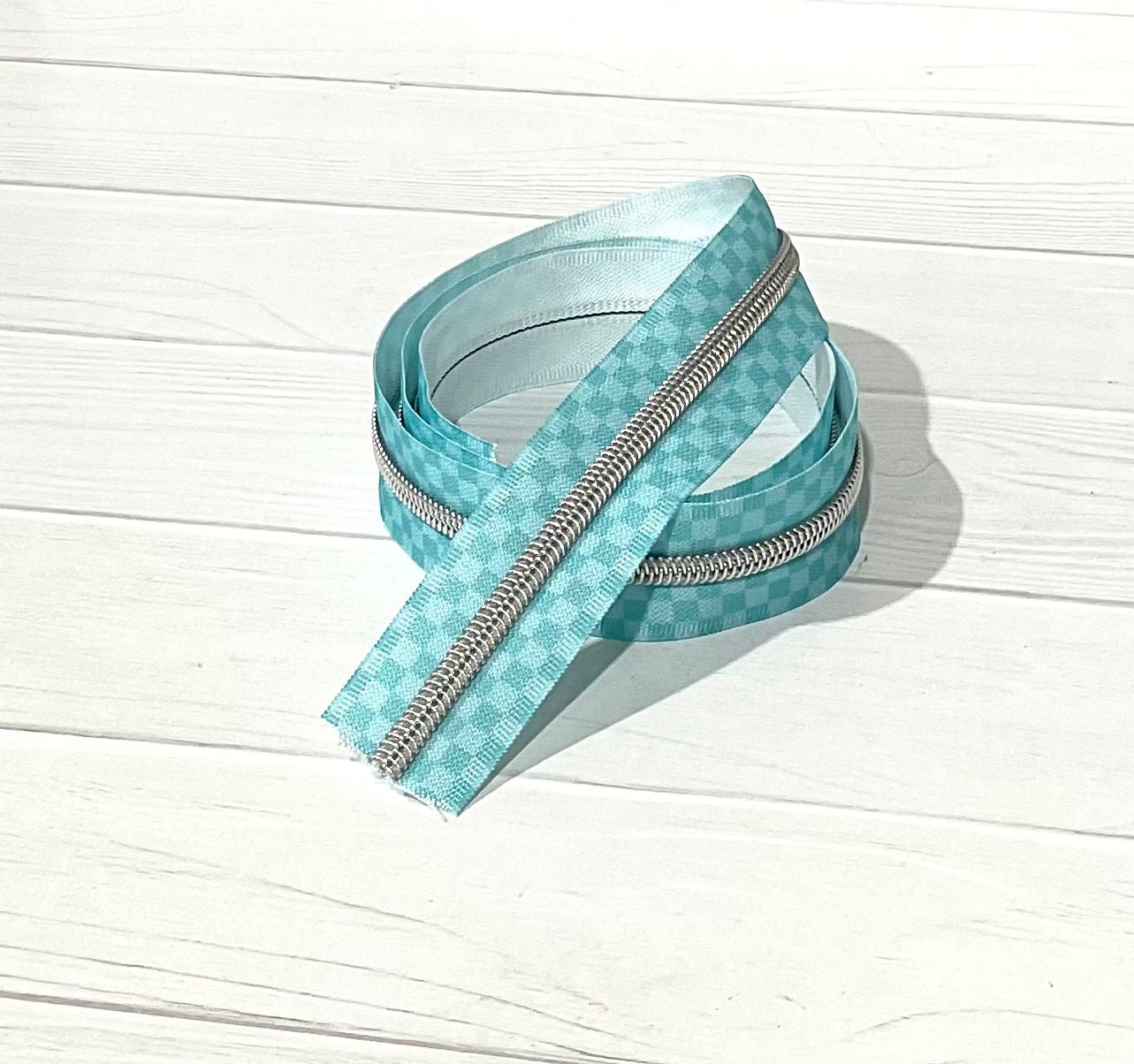 Tonal Check tape with Silver teeth