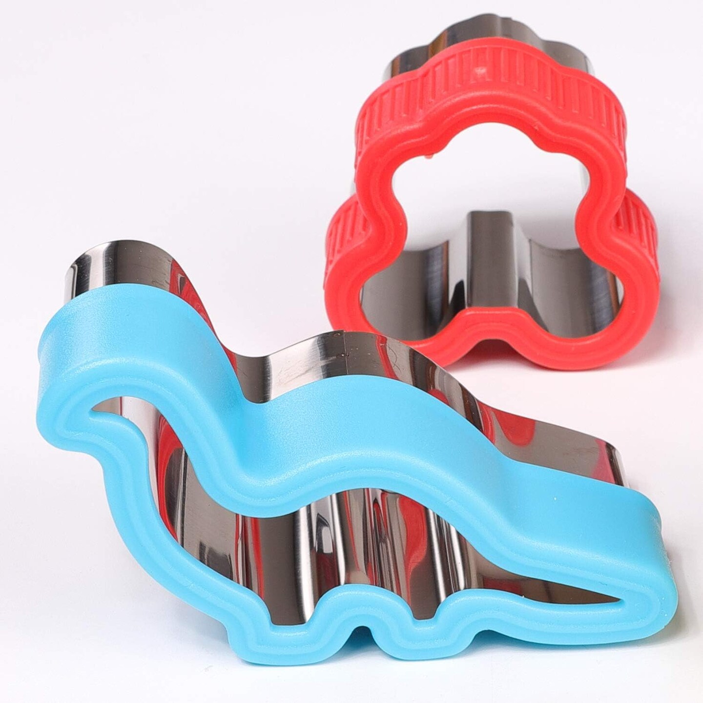 8 Pack Stainless Steel Sandwiches Cutter Dinosaur Heart Star Shapes for Kids