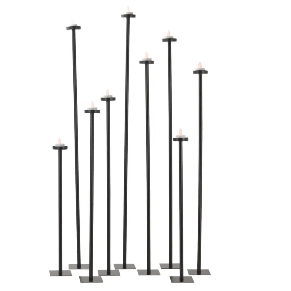 Tall Floor Candle Holders Black DIY 9 Candelabra Holders Set For Birthday Party