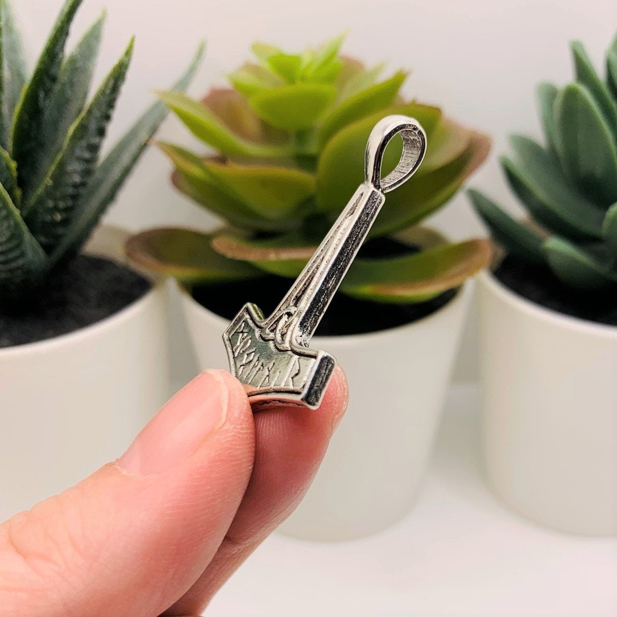 4, 20 or 50 Pieces: Silver Mjolnir Thor Hammer 3D Charms