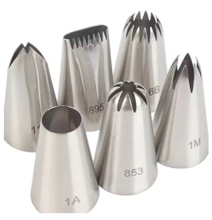 Stainless Steel Piping Nozzle Set 6 PC