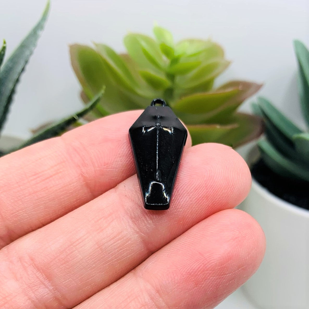4, 20 or 50 Pieces: Black Vampire Coffin Charms