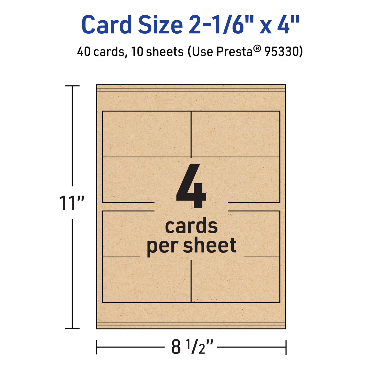Avery Kraft Brown Tent Cards, 2-1/6&#x22; x 4&#x22; Rectangle